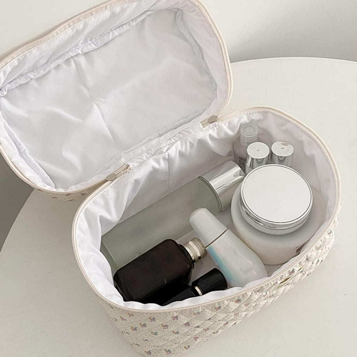 3-teiliges Reise Kosmetiktaschen Set mit Blumenmuster für Kinder und