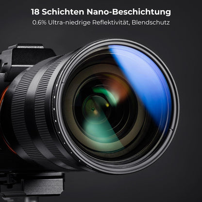 72mm ND Filter Variabler Graufilter ND2-ND2000 Nano-Beschichtung