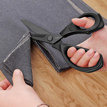 Schwarze Titan-Stoffschere mit komfortablen Griffen, 25 cm
