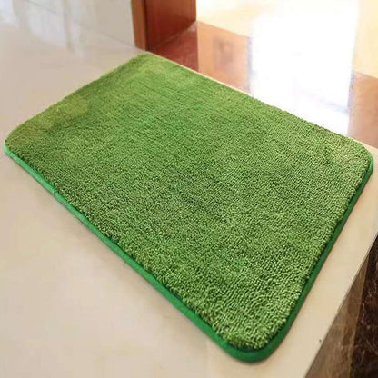 Rutschfester Badezimmerteppich flauschig Grün 120x200 cm