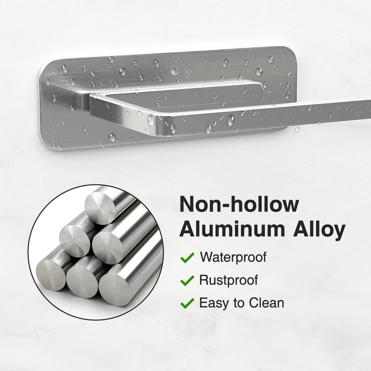 Silber Küchenrollenhalter ohne Bohren Aluminium R-Winkel