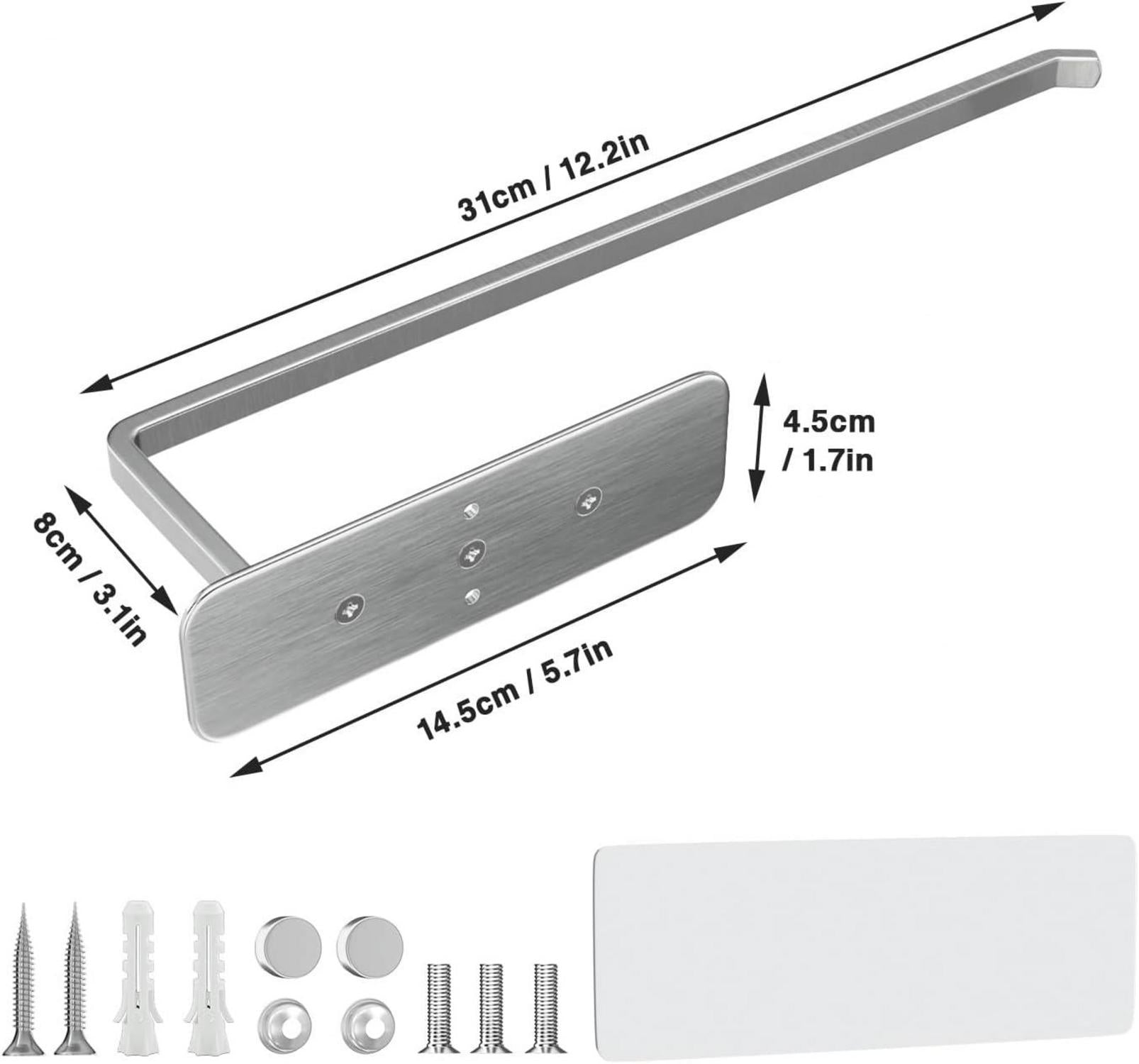 Silber Küchenrollenhalter ohne Bohren Aluminium Haushaltsrollenhalter