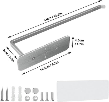 Silber Küchenrollenhalter ohne Bohren Aluminium Haushaltsrollenhalter