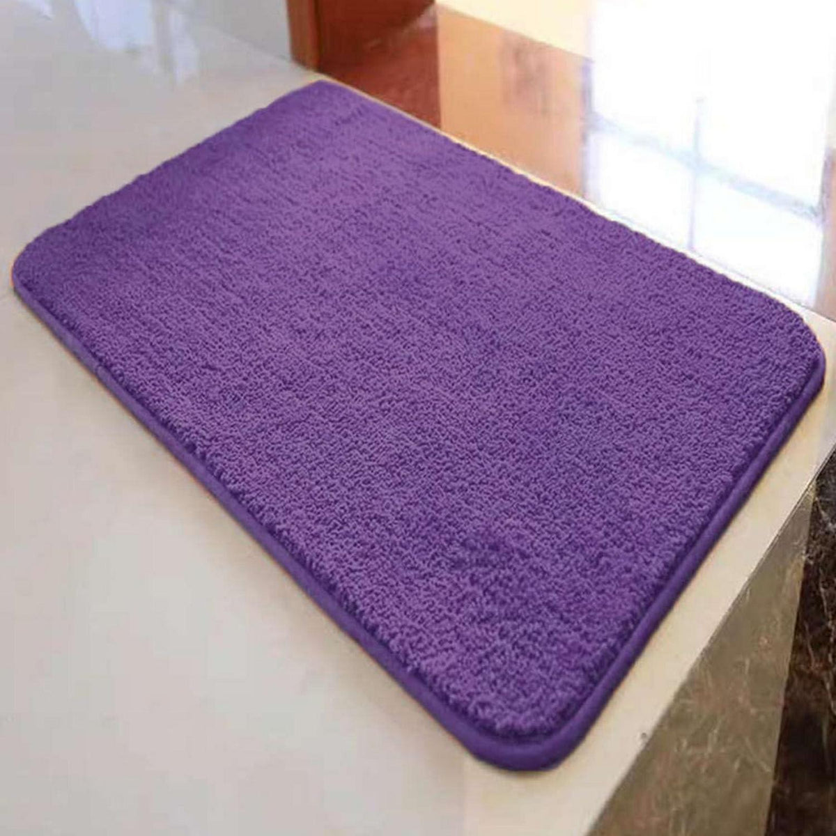 Rutschfester Badteppich Violett, Flauschig & Wasserabsorbierend 120x200 cm