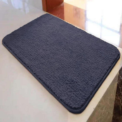 Rutschfester Badezimmerteppich Flauschig Dunkelgrau 110x180 cm