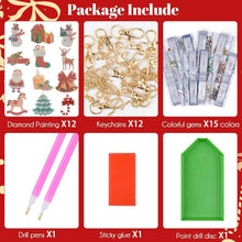 12er Pack Diamond Painting Weihnachten Schlüsselanhänger Set