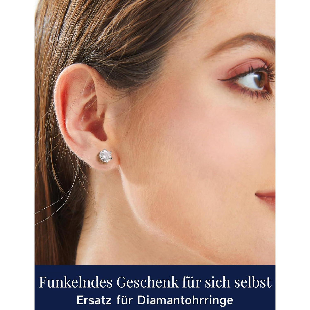 Moissanit Ohrstecker Silber 925 4 Karat 6-Zacken-Fassung Geschenk für Frauen