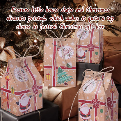 Weihnachten Party Geschenkboxen Kraftpapier Süßigkeitskästen