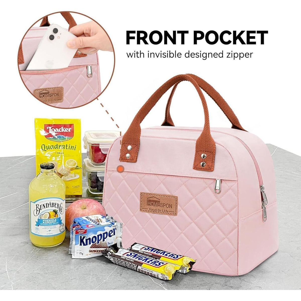 Lunchtasche isoliert für Damen & Herren – Rosa