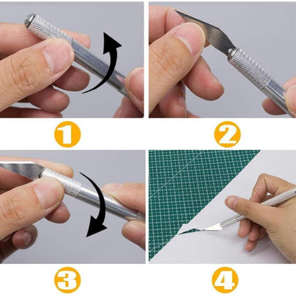 2x Cuttermesser Set mit 30 Ersatzklingen für Bastelarbeiten