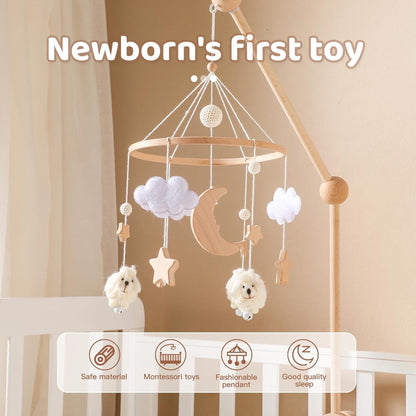Holz Baby Mobile Schaf Sterne Wolken Mobile für Babyzimmer