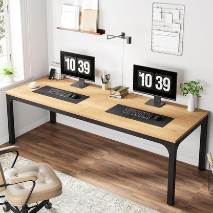 Doppelter Schreibtisch 200x70cm | Industrieller Computertisch für Home Office