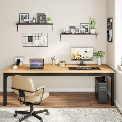 Doppelter Schreibtisch 200x70cm | Industrieller Computertisch für Home Office