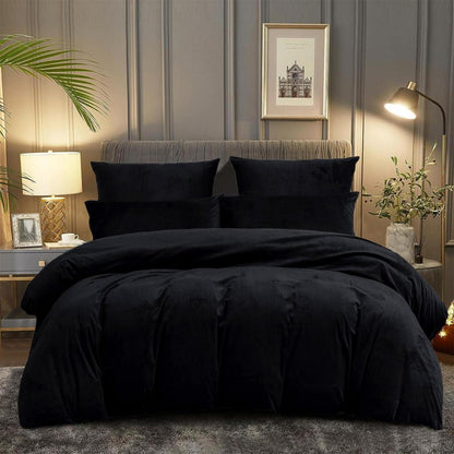 Flauschiger Kissenbezug 40x80 cm Schwarz - 2er Set