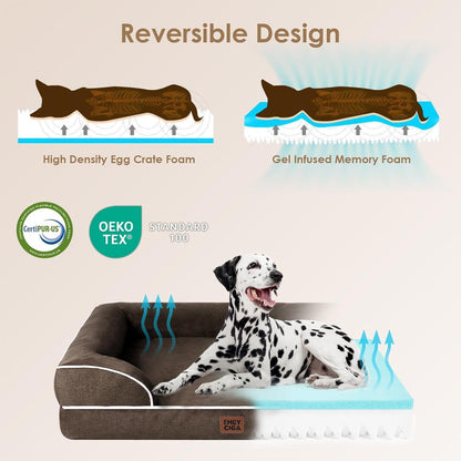 Orthopädisches Hundebett XXL mit Memory Foam, wasserdicht & rutschfest