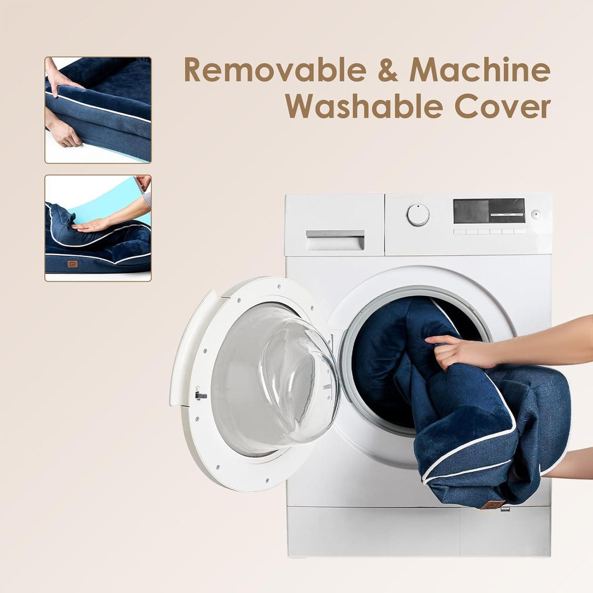 Orthopädisches Hundebett XXL mit Memory Foam, Marineblau