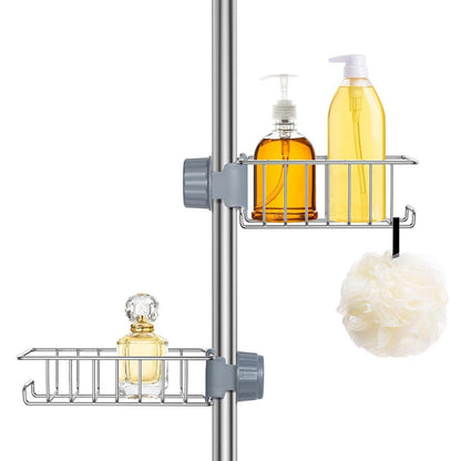 Duschablage Edelstahl 2er Set ohne Bohren – Silber