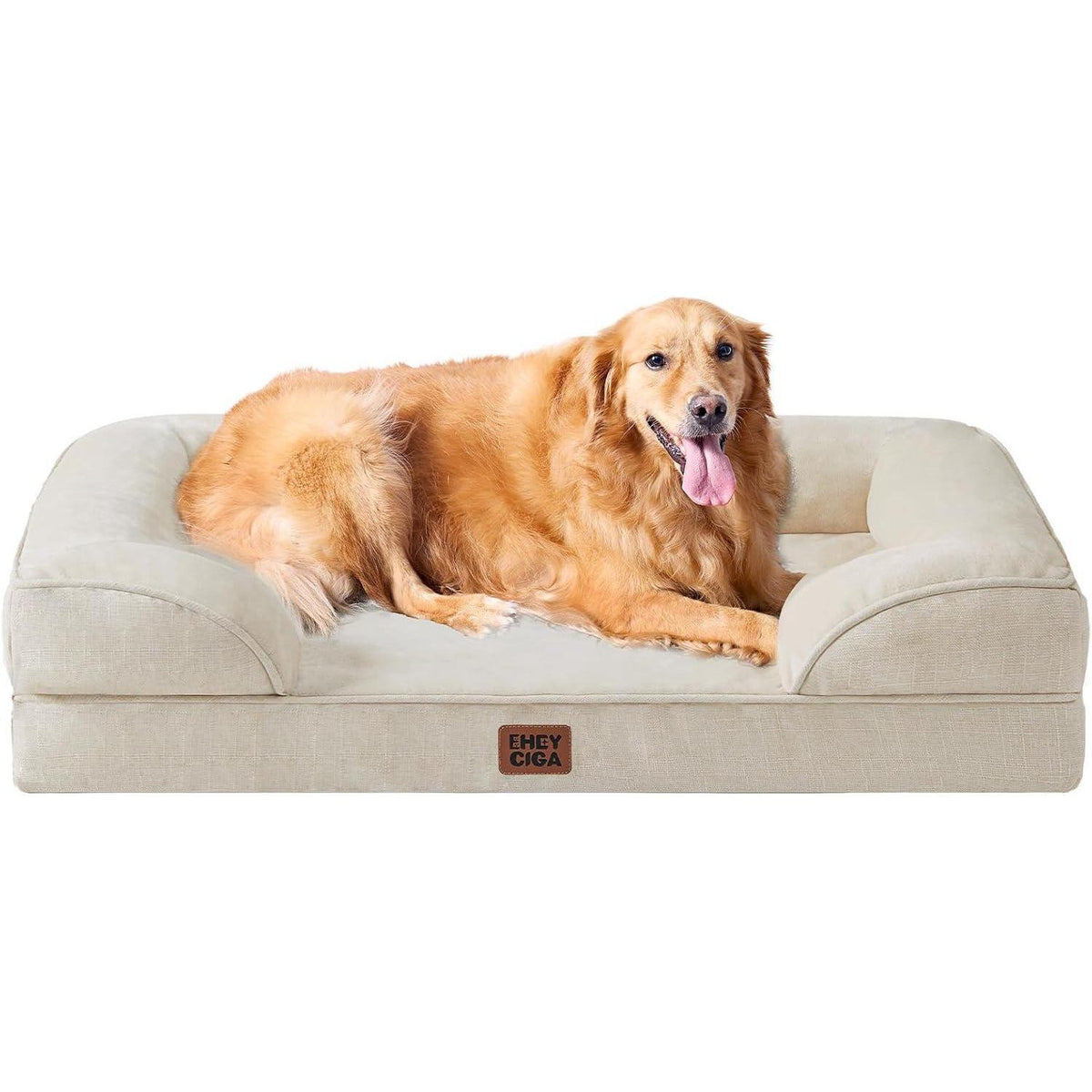 Orthopädisches Hundebett XL mit Memory Foam, Beige