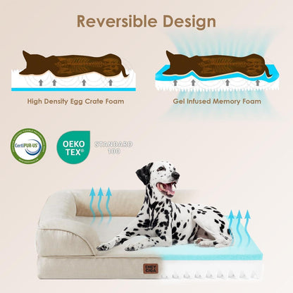 Orthopädisches Hundebett XL mit Memory Foam, Beige