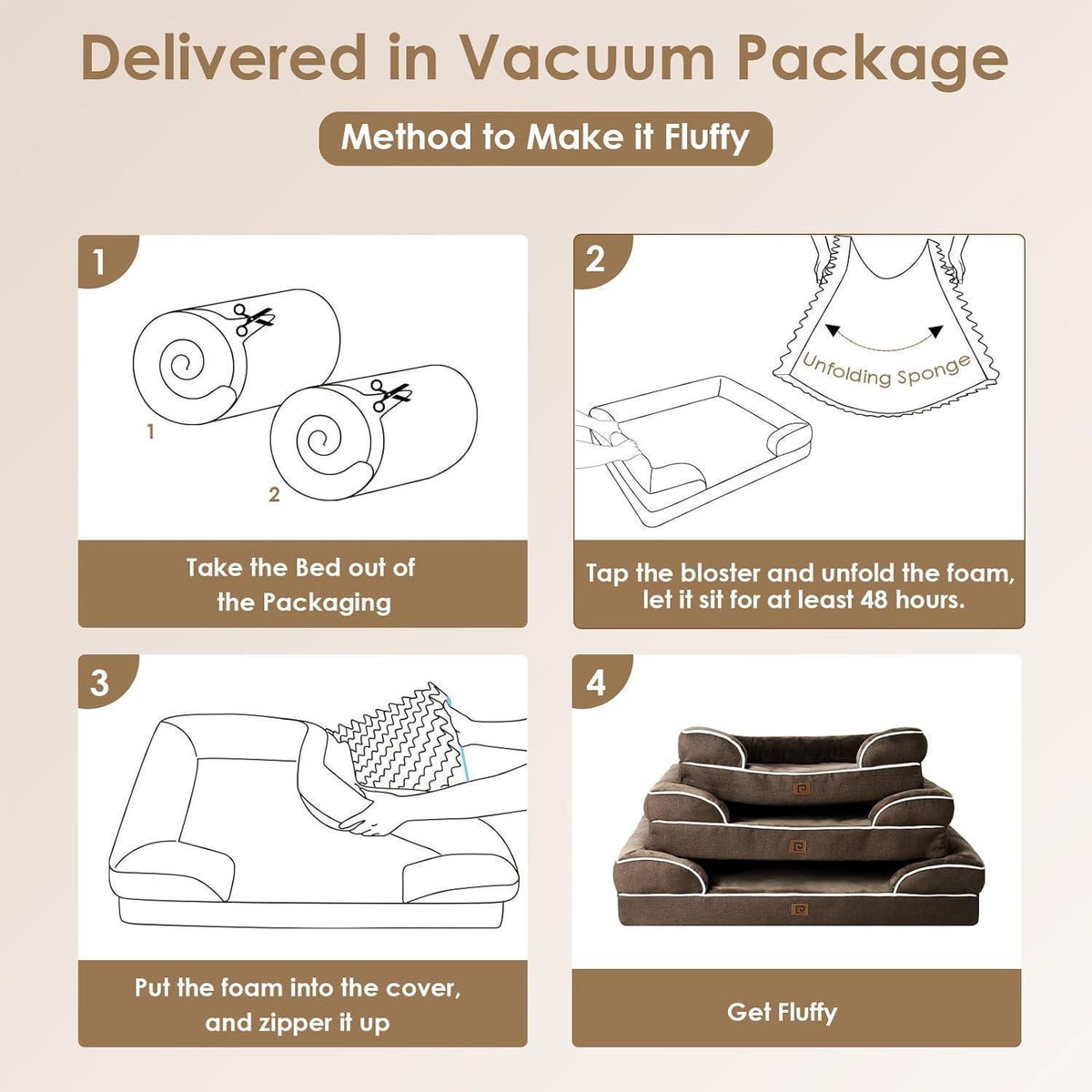 Orthopädisches Hundebett XL mit Memory Foam, waschbar, wasserdicht