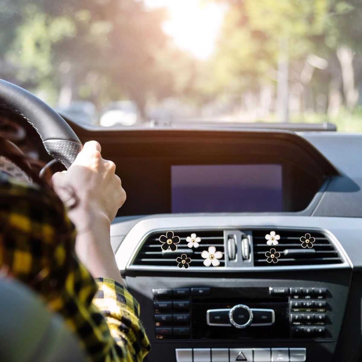 8x Gänseblümchen Auto Lufterfrischer Clip Innenraum Deko