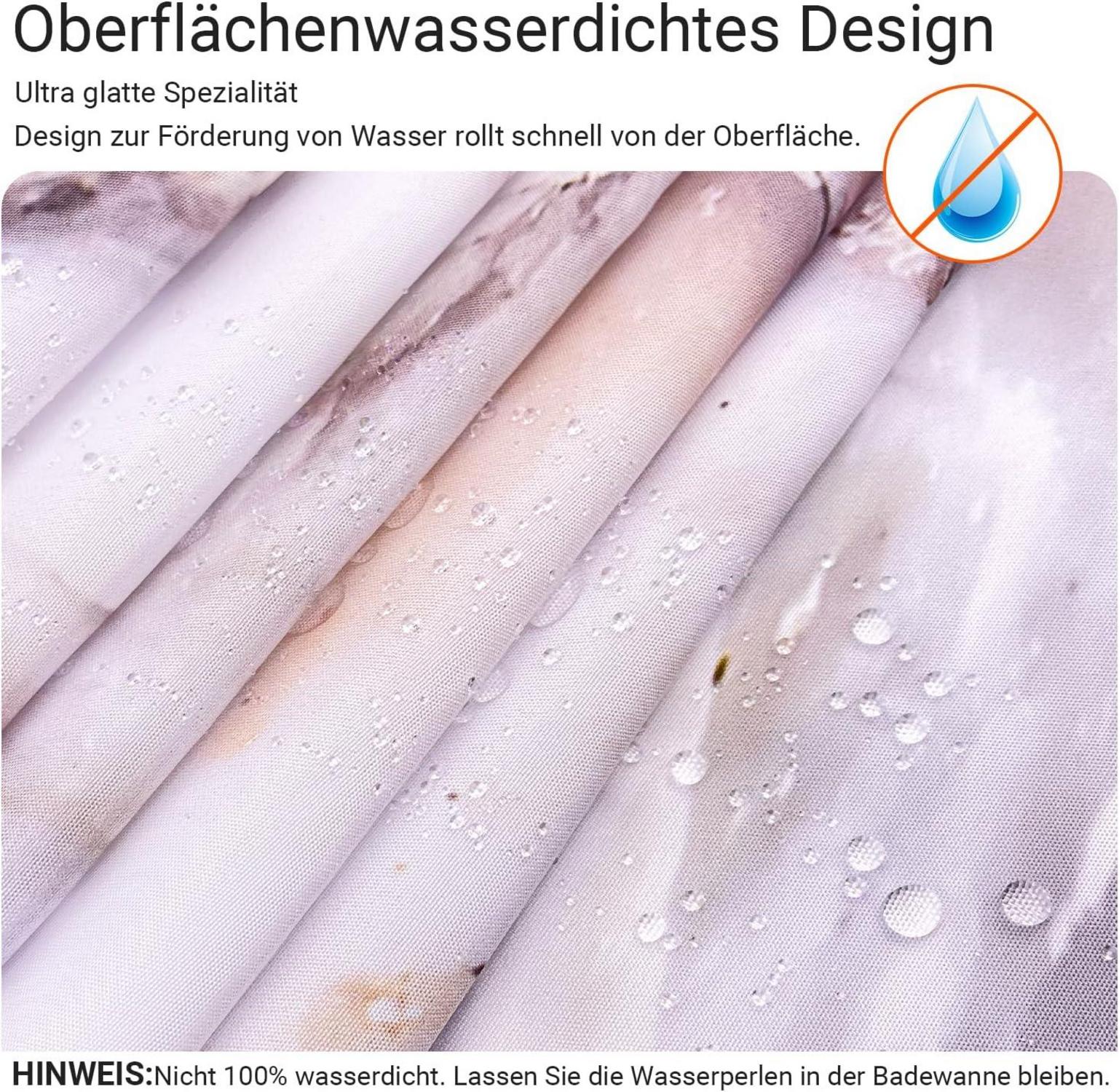 Lerores Duschvorhang 180x180cm Graugelb Marmor