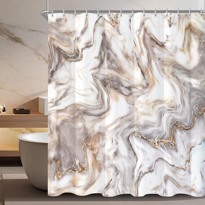 Duschvorhang Graugelb Marmor Antischimmel 220x180cm Textil