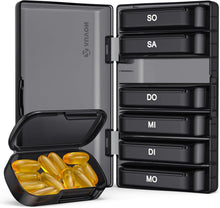 Tablettenbox 7 Tage mit Großen Fächern, Leicht zu Öffnende Pillendose
