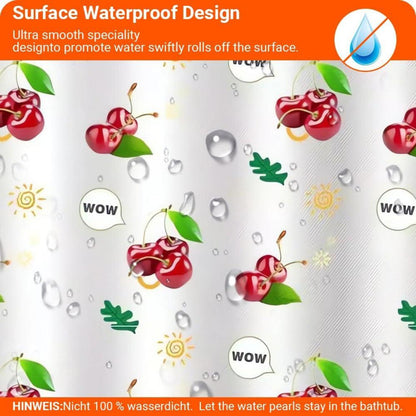 Lerores Duschvorhang 200x200cm Kirsche Wasserabweisend 12