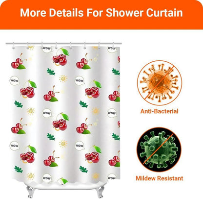 Duschvorhang Kirsche 120x180 cm Wasserabweisend Polyester mit 8 Ösen
