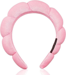 Spa-Stirnband Damen Schwamm Frottee Makeup Hautpflege Pink