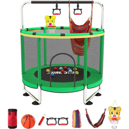 Kindertrampolin mit Basketball & Zubehör – Indoor/Outdoor