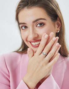 Verlobungsring Damen 1 Karat Moissanite Ring Silber 925 mit