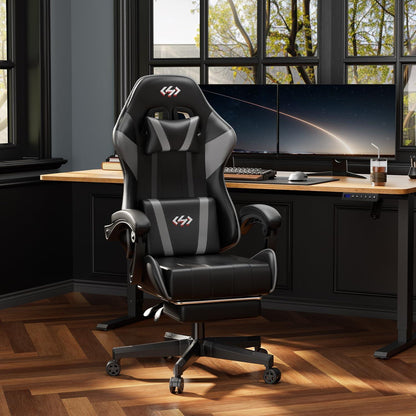 HLONONE Gaming Stuhl mit Fußstütze und Lendenwirbelstütze