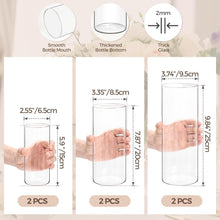 Glasvasen Set 6 Stück - Kleine Vasen für Tischdeko - Vase
