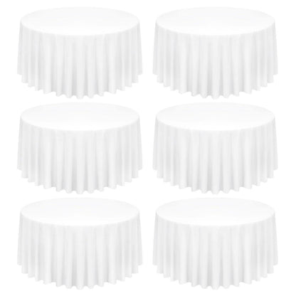 Weiße Runde Tischdecke 300 cm – 8er Pack für Bankett & Events