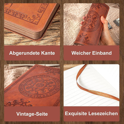 Notizbuch A5 – Liniert, 288 Seiten in Lederoptik