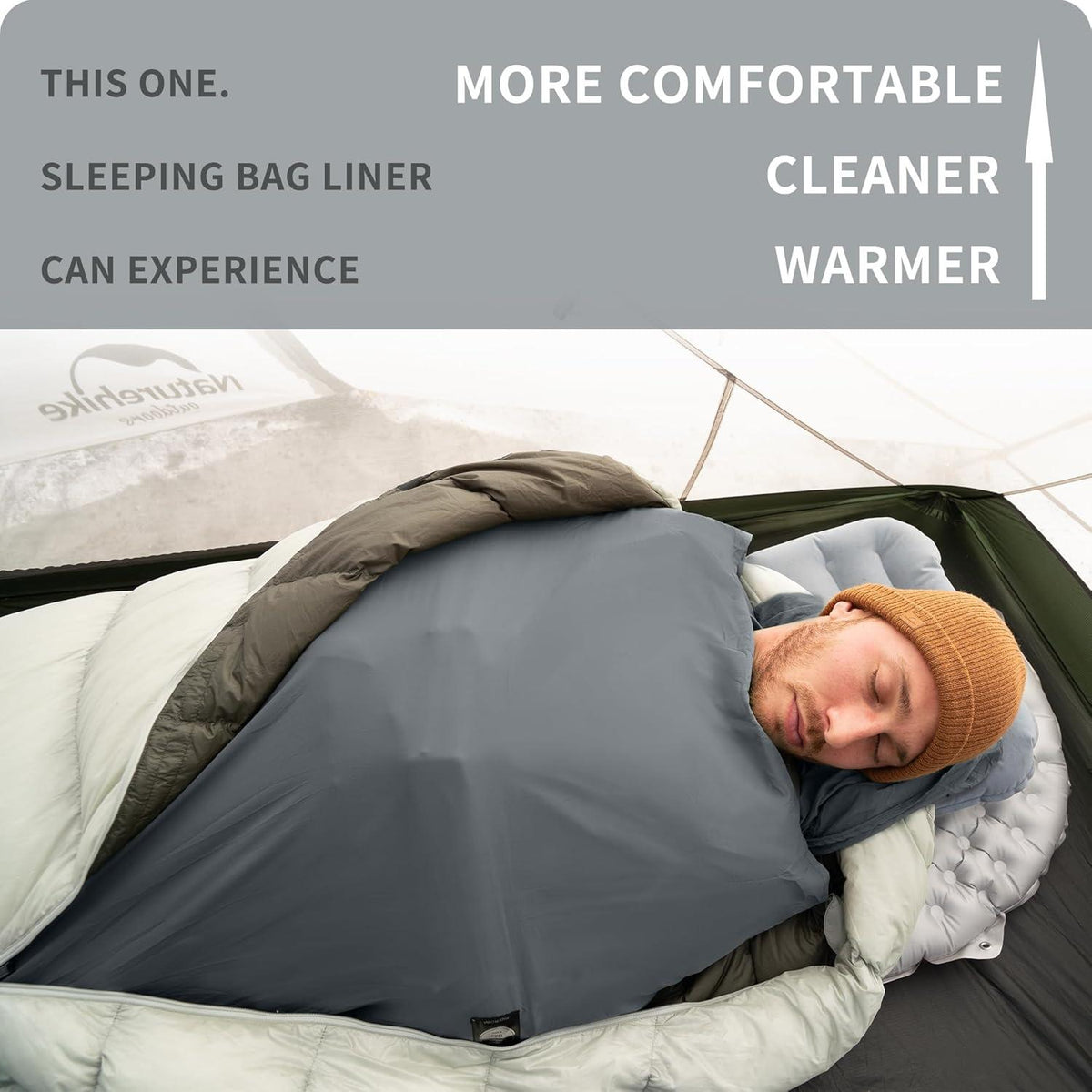Ultraleichter Hüttenschlafsack Liner Reisedecke 128g Blau