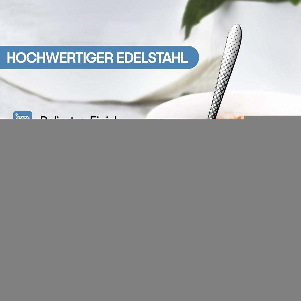 Besteckset Schwarz 30 Teile für 6 Personen mit Tupfenmuster
