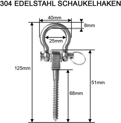 Adicase Schaukelhaken 304 Edelstahl Deckenhaken Halterung