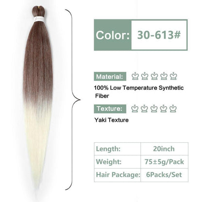 Vorgestrecktes Flechthaar 20 Zoll (6er Pack) 30-613#