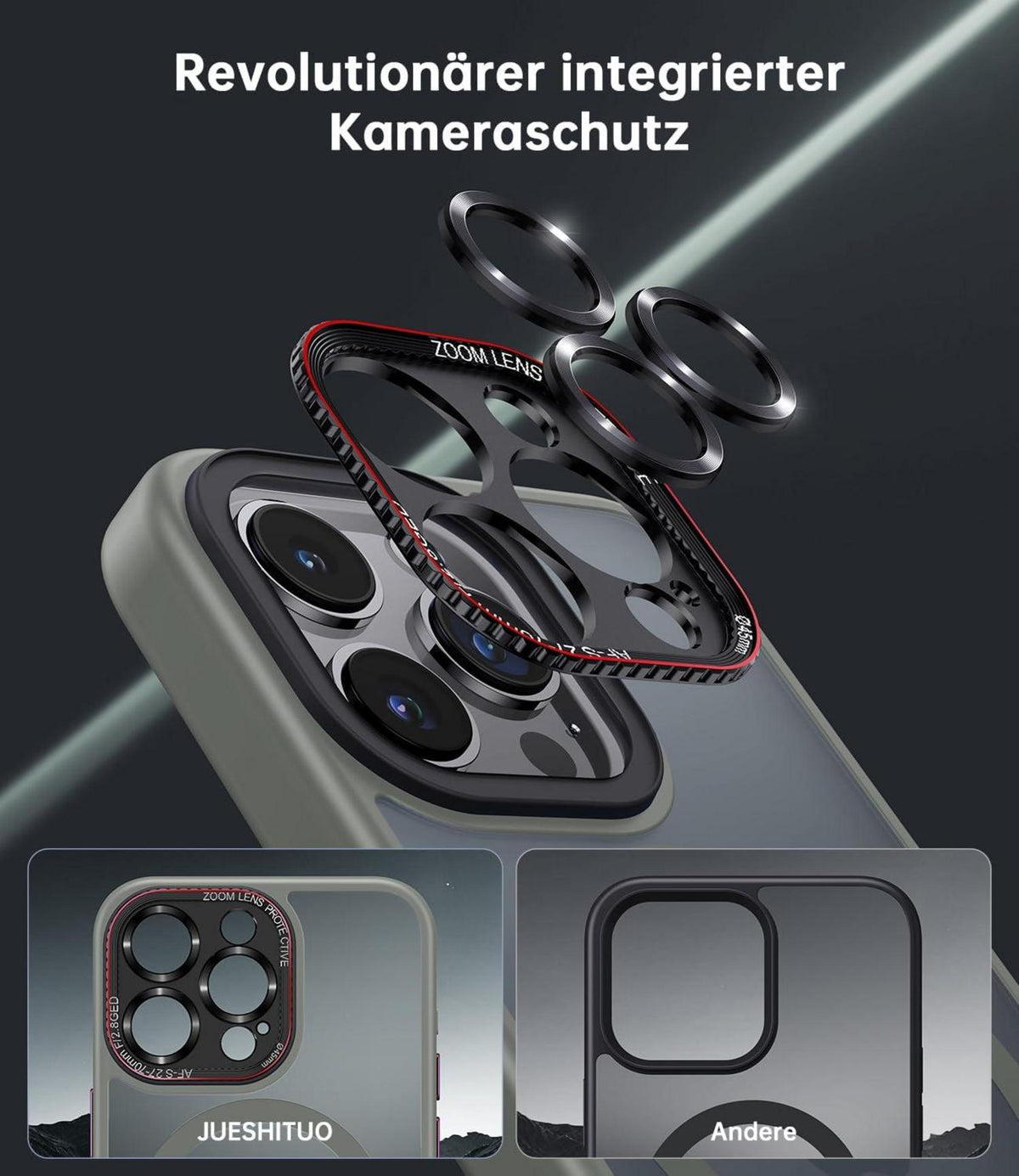 iPhone 15 Pro Max Hülle MagSafe Integrierter Kameraschutz Magnete