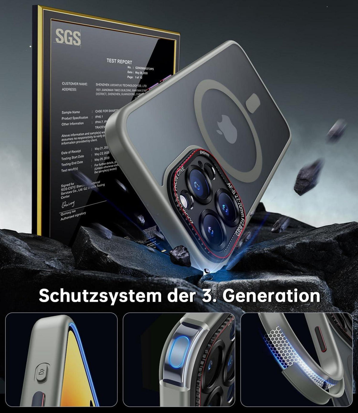 iPhone 15 Pro Max Hülle MagSafe Integrierter Kameraschutz N56 Magnete