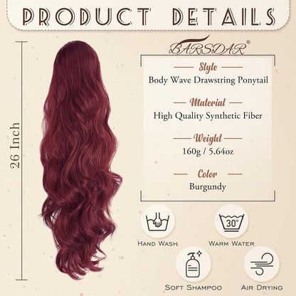 Locken Kordelzug Pferdeschwanz Haarverlängerung 65 cm