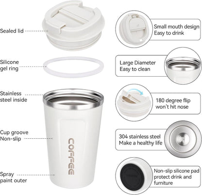 ERBO Kaffeebecher to go Thermobecher Edelstahl Auslaufsicher