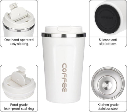 Thermobecher to go Edelstahl Kaffeebecher Auslaufsicher 380ml 2er Set
