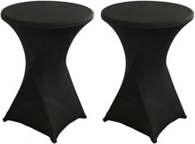 Stretch Stehtischhussen 2er Set Schwarz Ø70-75 x 110 cm
