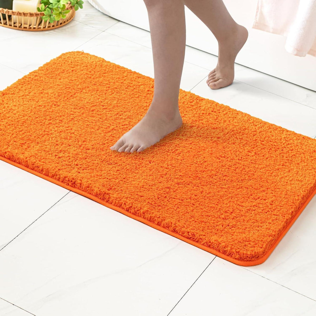 Badematte orange, weich & rutschfest 60x90 cm