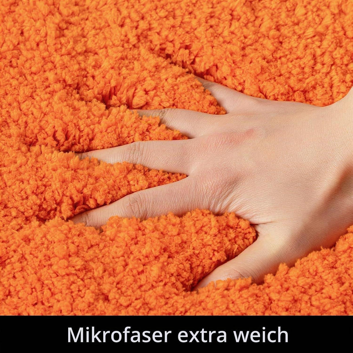Badematte orange, weich & rutschfest 60x90 cm
