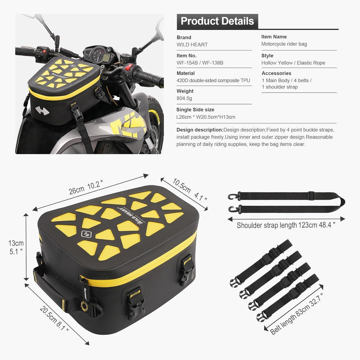 Wasserdichte Motorrad-Hecktasche 6L – Vielseitige Gepäcktasche